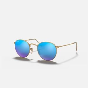 Ray Ban round blue mirror glasses